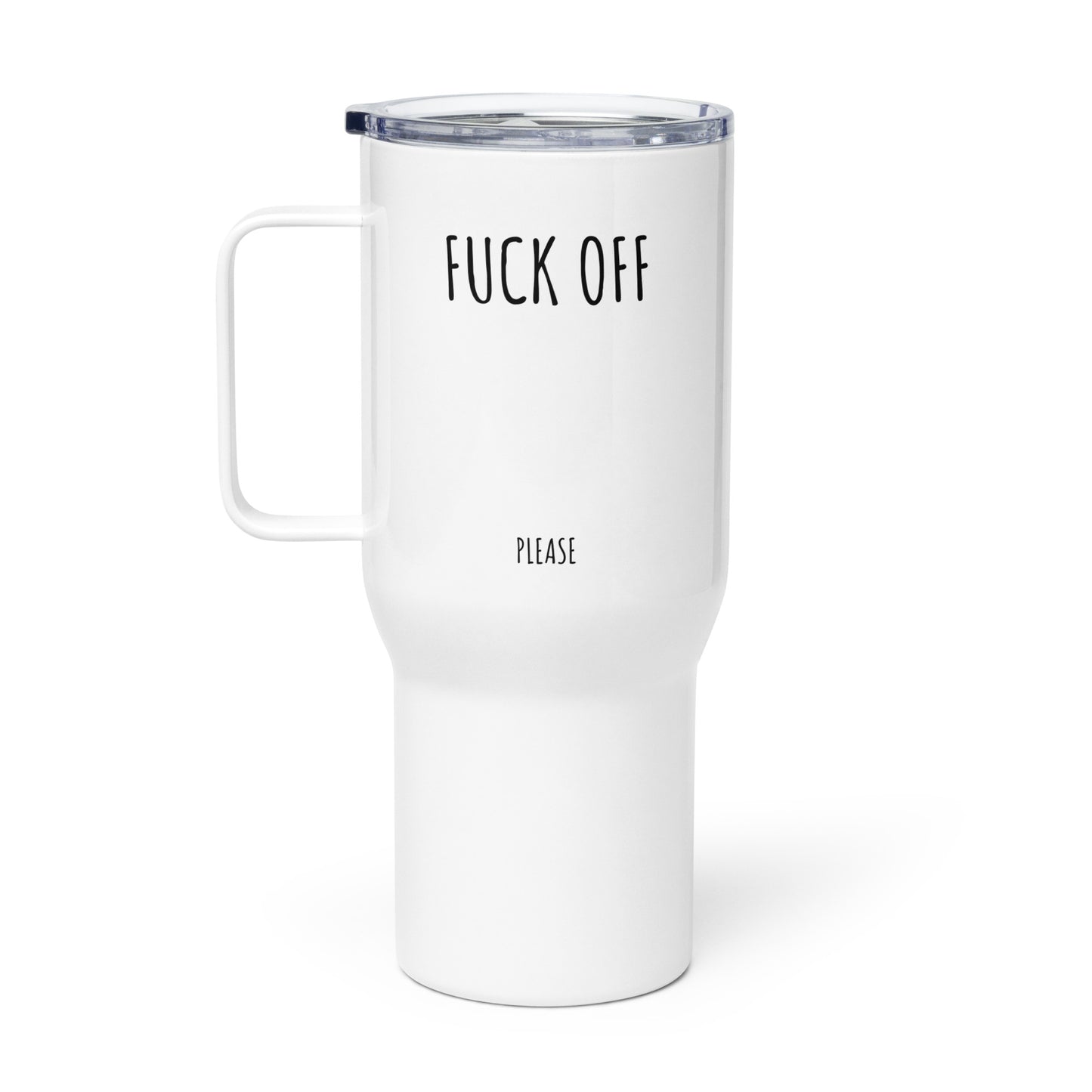 Travel mug with a handle